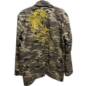 Embroidered Tiger Camo Blazer